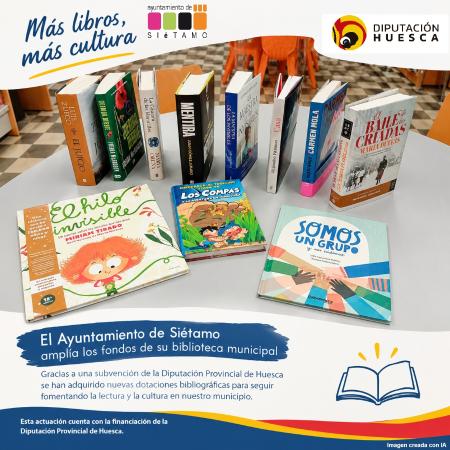 Imagen El Ayuntamiento de Siétamo amplía los fondos de su biblioteca municipal...